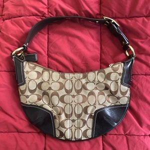 Coach signature leather hobo bag